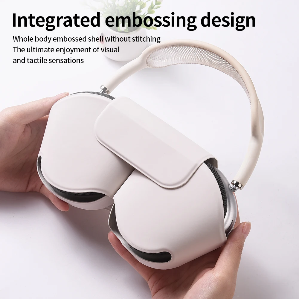 Capa de couro para airpods max sem fio fone de ouvido casos capa protetora para apple airpodsmax sacos macios coque acessórios