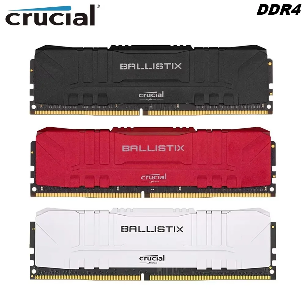 Memória RAM Crucial Ballistix DDR4 8GB 16GB para Desktop 2666MHz 3200MHz 3600MHz Unbuffered DIMM PC4 Memória para Jogos Dual RAM Memória RAM Crucial Ballistix DDR4 8GB 16GB para Desktop 2666MHz 3200MHz 3600MHz Unbuffered DIMM PC4 Memória para Jogos Dual RAM