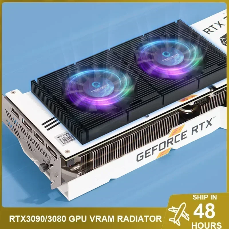Radiador de placa traseira gpu rtx3090 4090, painel de dissipador de calor, memória de vídeo vram 3080/3070 pwm, kit de ventilador de refrigeração duplo, diy, vga, cooler para jogos
