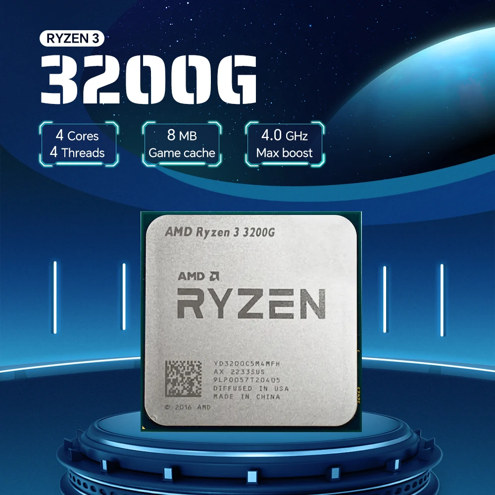 AMD Ryzen 3 3200G 4 Core 4 Thread Nova oferta especial Processador CPU PCIe 3.0 DDR4 Socket AM4 R3 3200g TDP 65W mas sem cooler