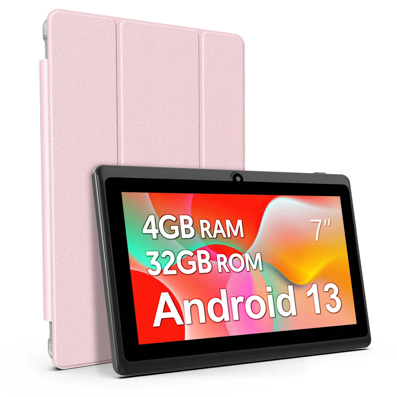 Tablet Android 13 de 7 polegadas, 4 (2+2) GB de RAM, 32GB de armazenamento, bateria de 3500mAh, tela HD 1024x600 IPS, câmeras duplas, WiFi, Bluetooth
