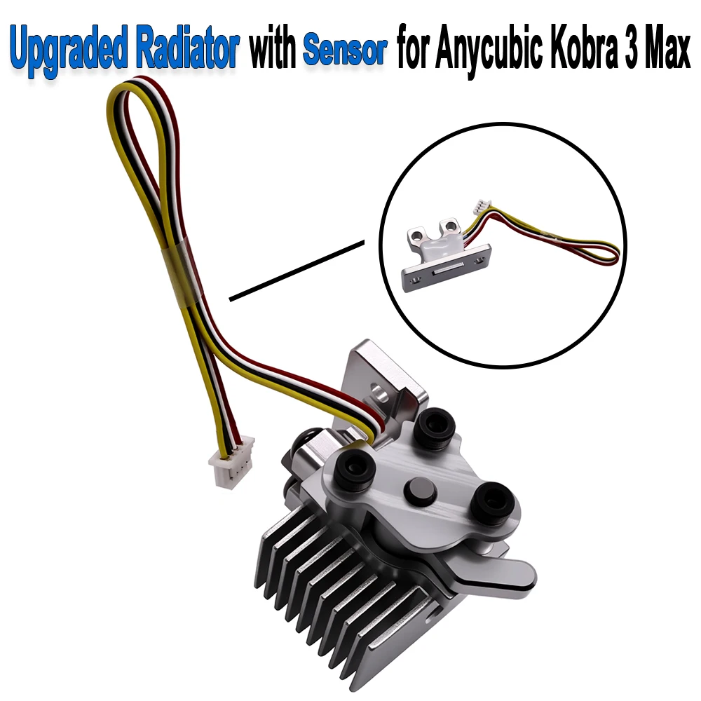 Kit de Dissipador de Calor Hotend de Liberação Rápida Aprimorado Compatível com Anycubic Kobra 3 Max, Peças de Substituição para Sensor, Radiador e Bico Kit de Dissipador de Calor Hotend de Liberação Rápida Aprimorado Compatível com Anycubic Kobra 3 Max, Peças de Substituição para Sensor, Radiador e Bico