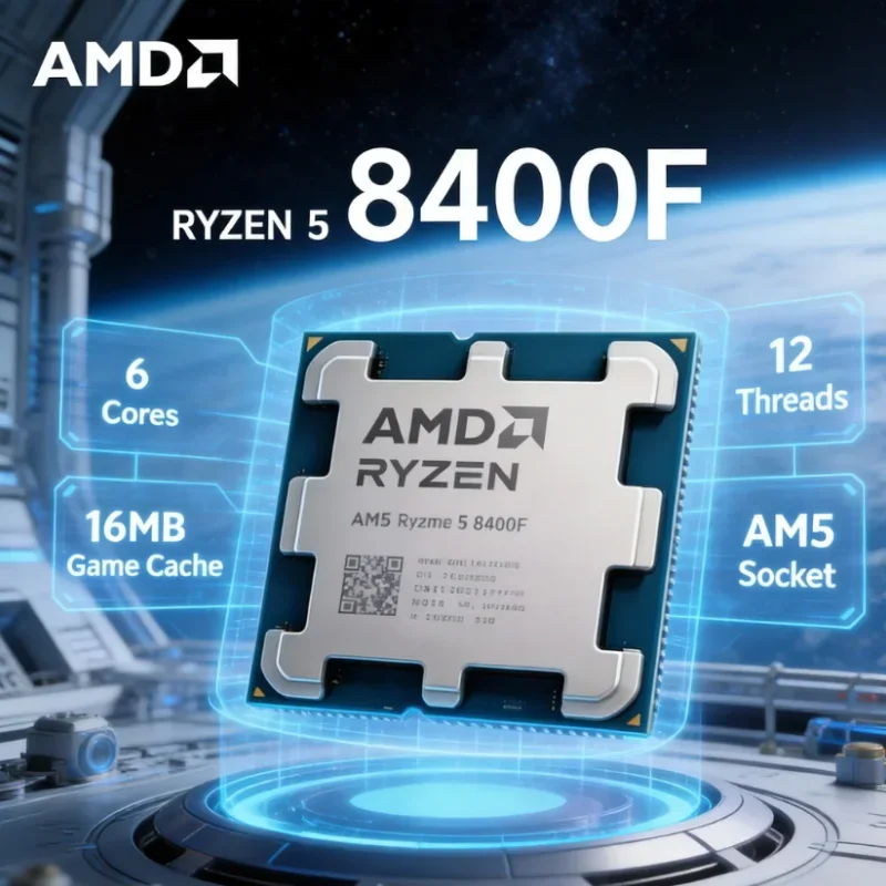 Processador AMD R5 8400F Ryzen 5 8400F até 47GHz, 6 Núcleos, 12 Threads, AM5, CPU DDR5 para Jogos de Desktop, R5 8400F sem Cooler Processador AMD R5 8400F Ryzen 5 8400F até 47GHz, 6 Núcleos, 12 Threads, AM5, CPU DDR5 para Jogos de Desktop, R5 8400F sem Cooler
