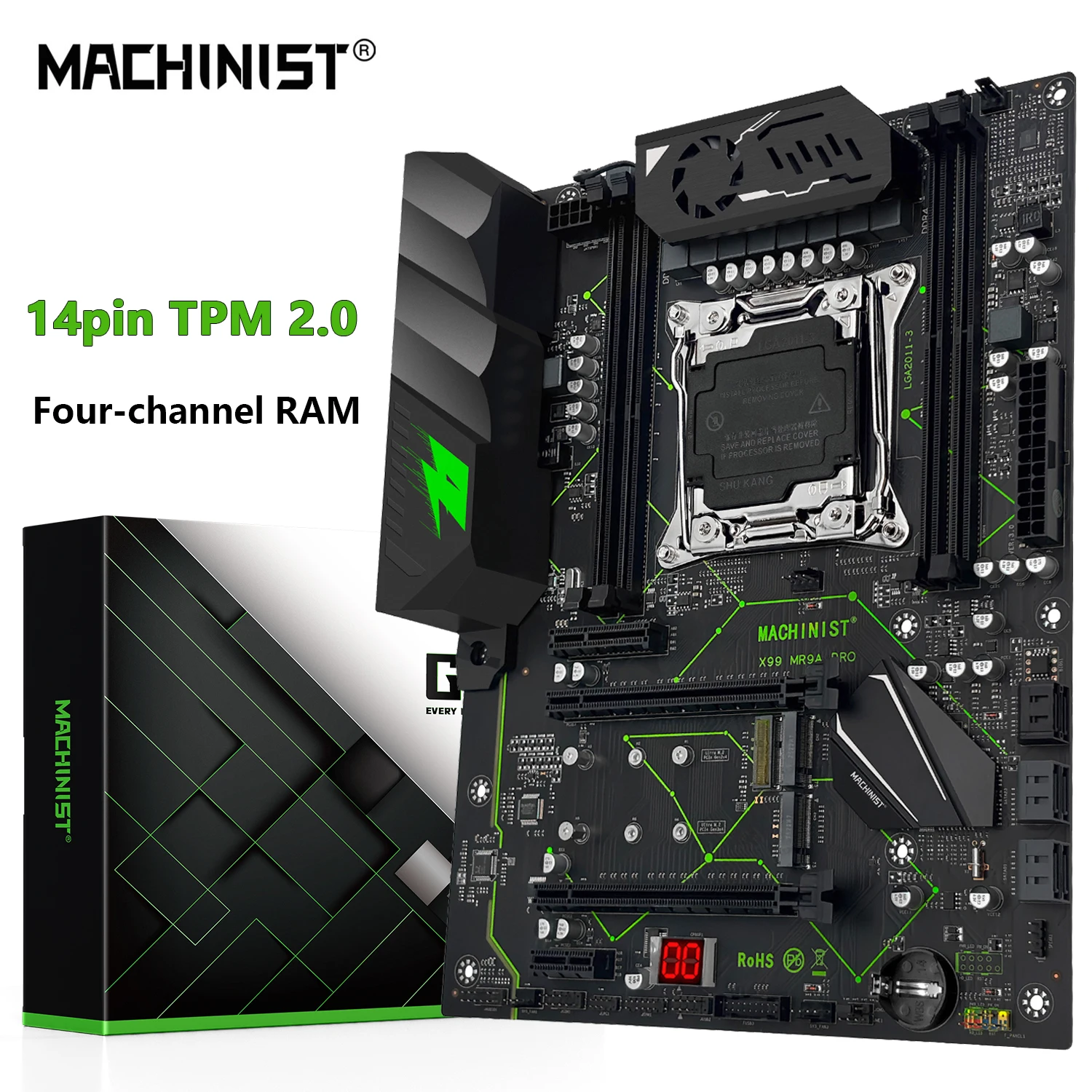 Placa-mãe MACHINIST X99 MR9A PRO com suporte à interface TPM2.0, LGA 2011-3, CPU Xeon E5 V3 V4, RAM DDR4 de quatro canais, NVME M.2 *2 ATX.