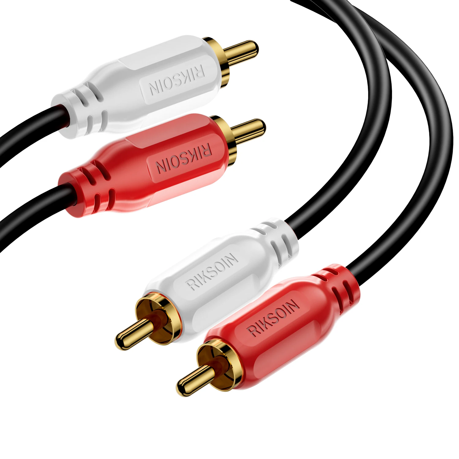 1 Cabo RCA RIKSOIN, Cabo de Áudio Estéreo 2RCA Macho para 2RCA Macho para Subwoofer, Cabo RCA Duplamente Blindado Compatível com Home Theater 1 Cabo RCA RIKSOIN, Cabo de Áudio Estéreo 2RCA Macho para 2RCA Macho para Subwoofer, Cabo RCA Duplamente Blindado Compatível com Home Theater