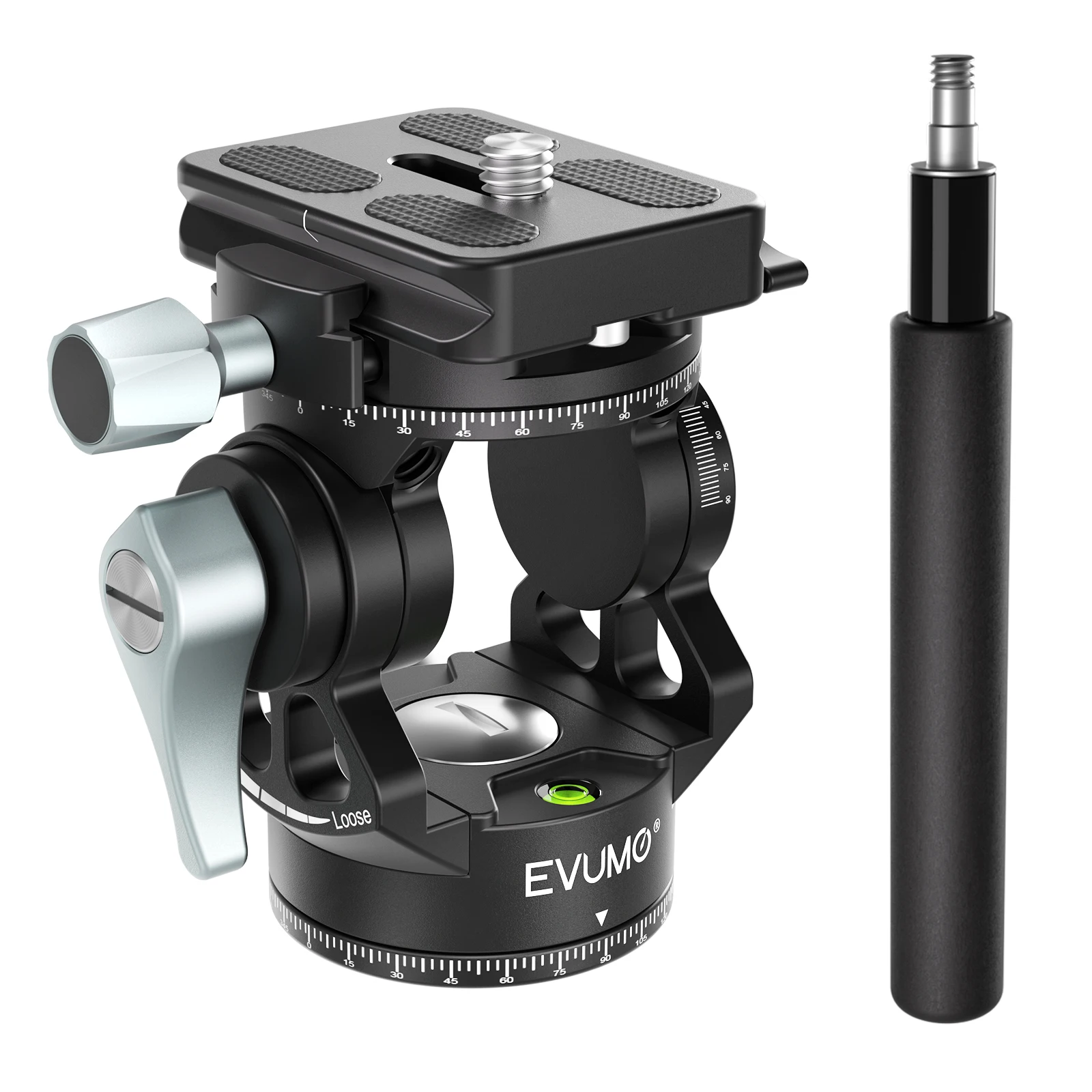 Evumo h3r mini cabeça fluida câmera panorâmica vídeo cabeça hidráulica tripé arca suíço q.r placa para câmera dslr tripé carga máxima 4kg