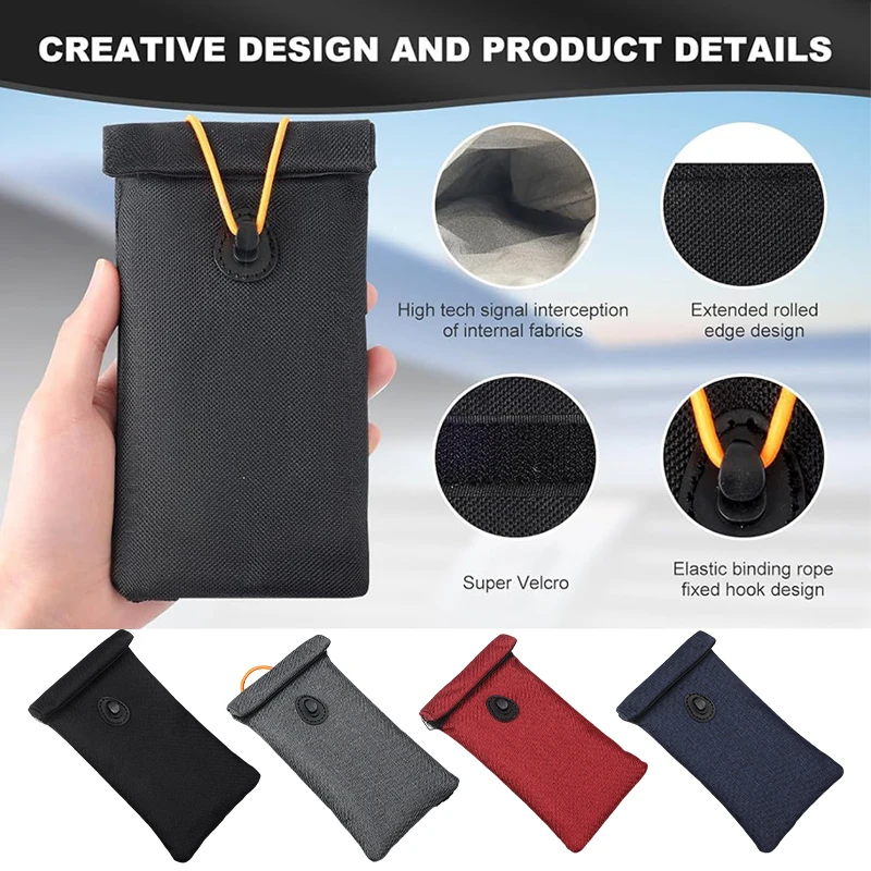 Bolsa Faraday para Chaves de Carro e Smartphone, Bolsa Bloqueadora de Sinal, Proteção Antifurto para Carro, Bolsa para Celular e Chave de Entrada Sem Chave