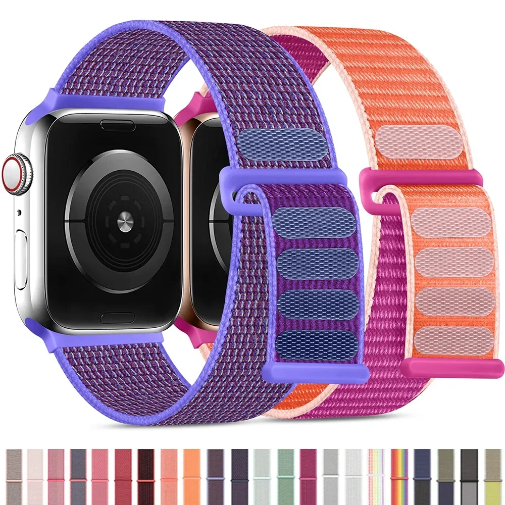 Pulseira de nylon para apple watch, pulseira 49mm ultra2 44mm 40mm 45mm 41mm 46-42mm para iwatch band série 9 8 se 7 6 5 4 10