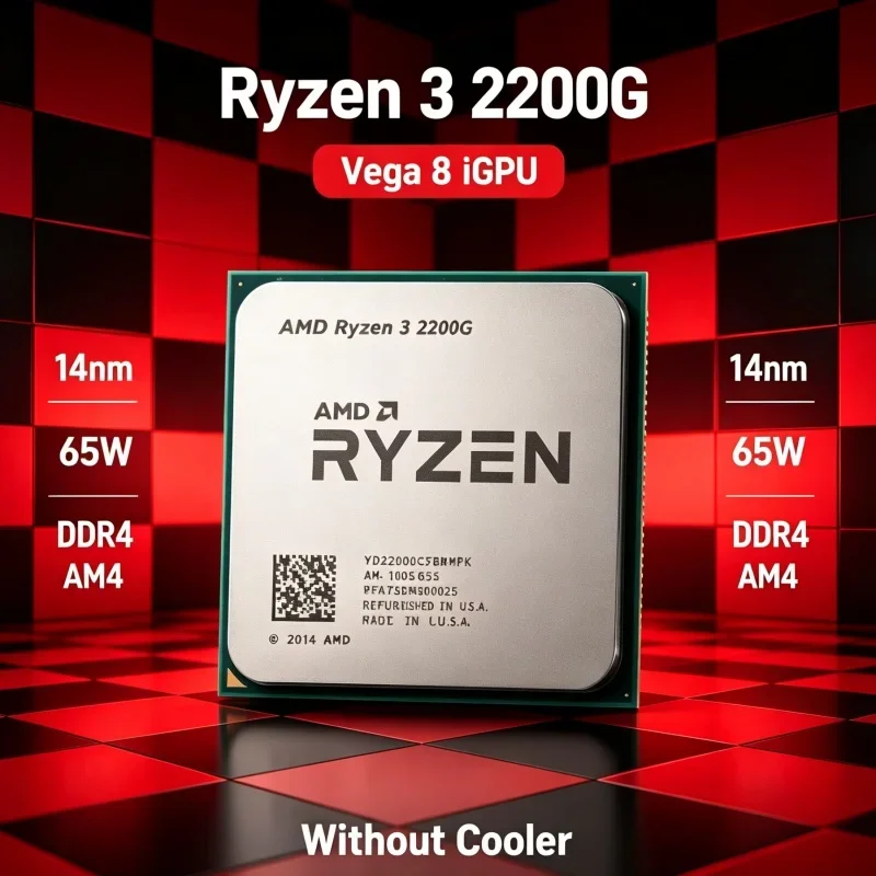 Processador de Desktop AMD R3 2200G Ryzen 3 2200G com IGPU Vega8 Integrada, 3.5GHz, 4 Núcleos, 4 Threads, Soquete AM4 para Configuração de Jogos (Sem Cooler) Processador de Desktop AMD R3 2200G Ryzen 3 2200G com IGPU Vega8 Integrada, 3.5GHz, 4 Núcleos, 4 Threads, Soquete AM4 para Configuração de Jogos (Sem Cooler)