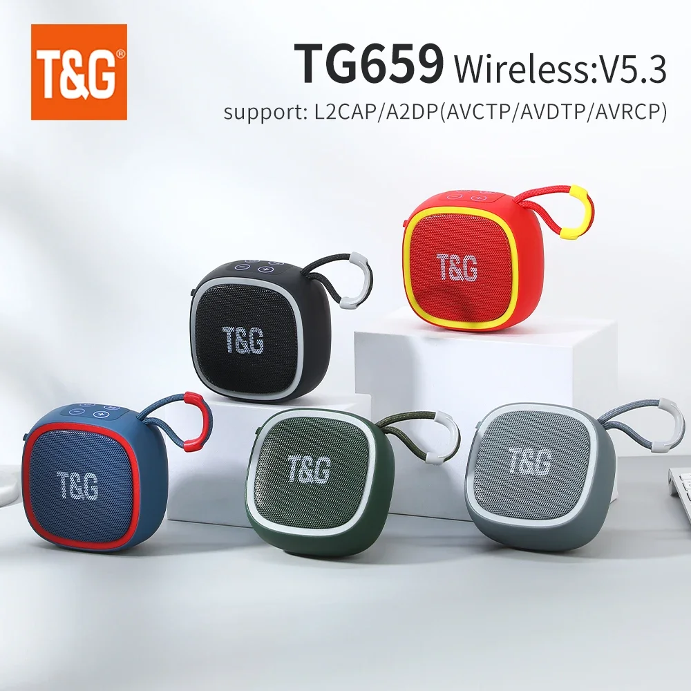 Tg659 mini alto-falante bluetooth poderoso sem fio tws bluetooth 5.3 caixa de som alta fidelidade suporte cartão tf rádio