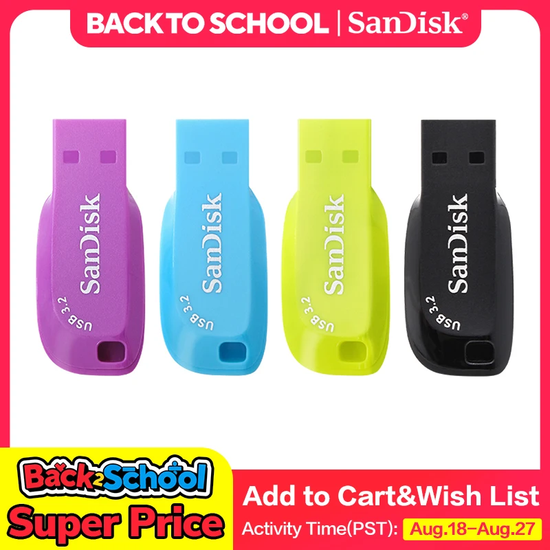 Pen Drive USB 3.2 Sandisk CZ410 100% Original, 32GB 64GB 128GB, Alta Velocidade, Mini U Disk, Pen Drive Compacto