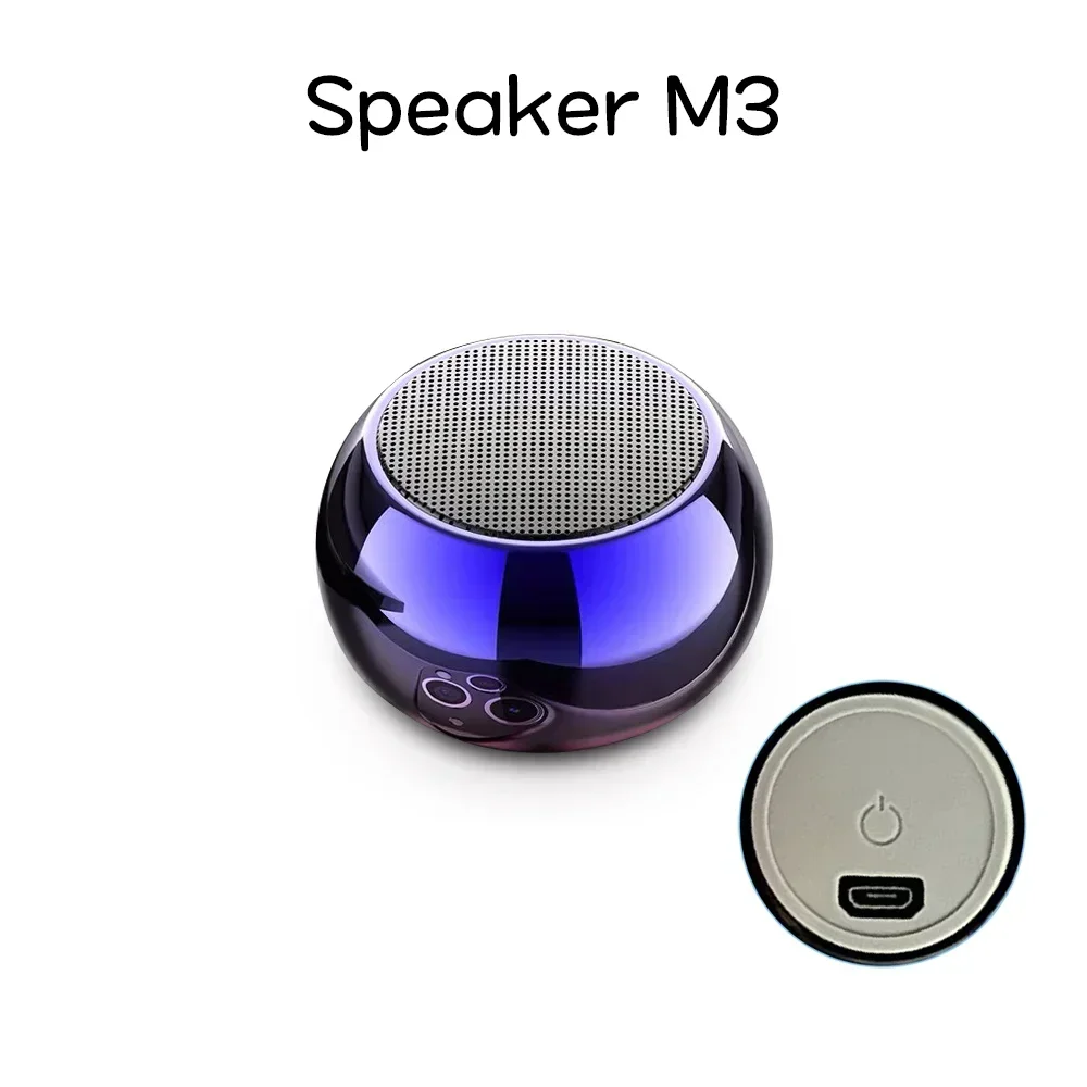 Alto-falante Bluetooth sem fio M3, Caixa de som, Metal Estéreo, Subwoofer Surround, Pequeno, Mini, Alto-falantes portáteis