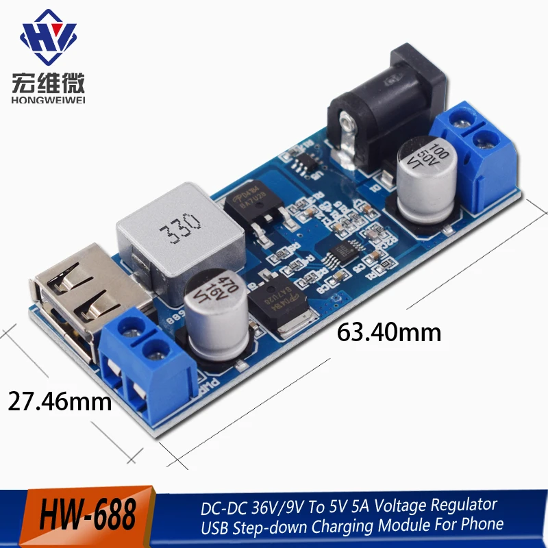 DC-DC 24v/12v para 5v 5a step down fonte de alimentação conversor buck substituir lm2596s ajustável usb step-down módulo de carregamento para o telefone