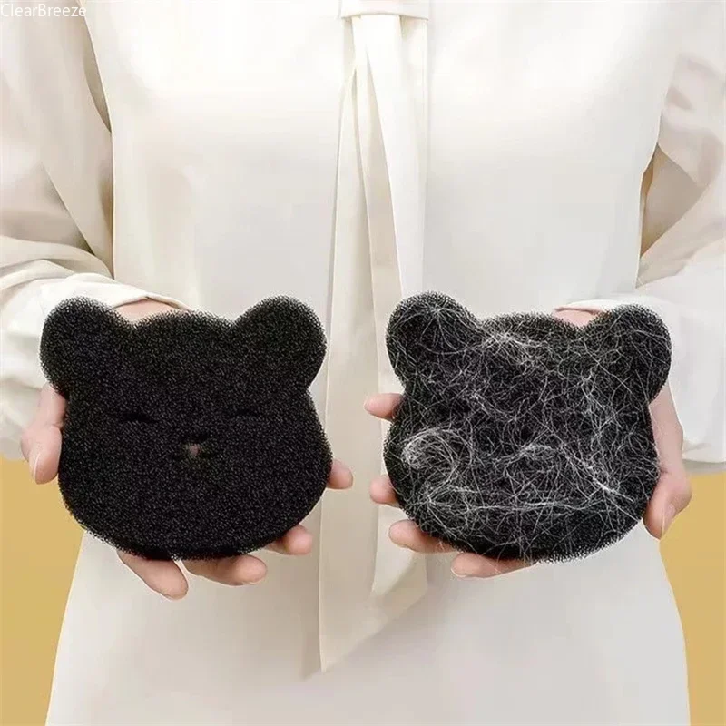 Removedor de Pelos de Animais em Formato de Urso (2/4/8 Peças) - Bola de Lavagem para Máquina de Lavar, Coletor de Fiapos Reutilizável, Esponja de Limpeza para Roupas, Sofás, Pelos de Gatos e Cães