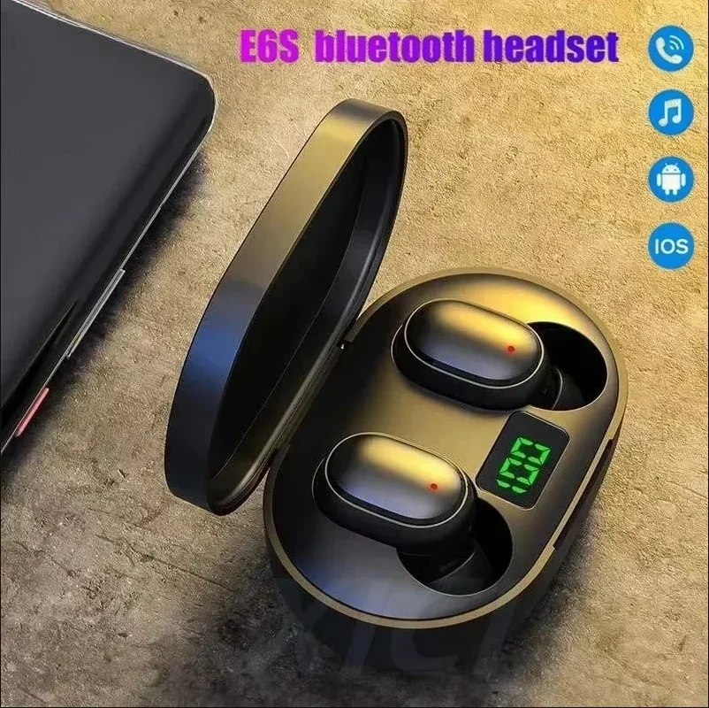 Tws e6s bluetooth fones de ouvido sem fio bluetooth com cancelamento ruído com microfone para xiaomi redmi