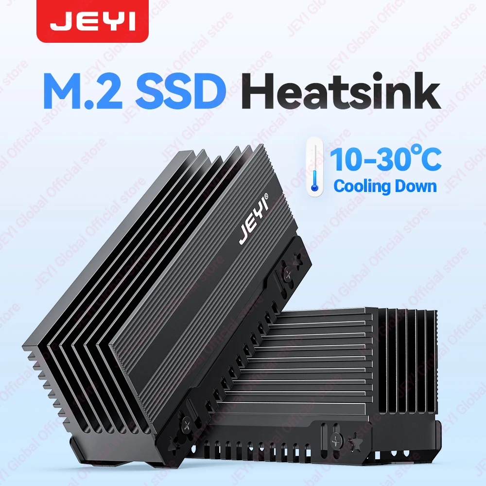 Jeyi resfriamento navio de guerra à prova de poeira dissipador de calor para m.2 2280 nvme ngff refrigerador térmico de alumínio com wafer de silicone de condutividade térmica