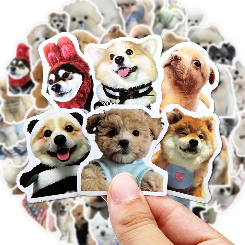 10/100 engraçado moda cão adesivos dos desenhos animados bonito decalques brinquedo guitarra telefone bicicleta portátil notebook bagagem carro graffiti crianças adesivo