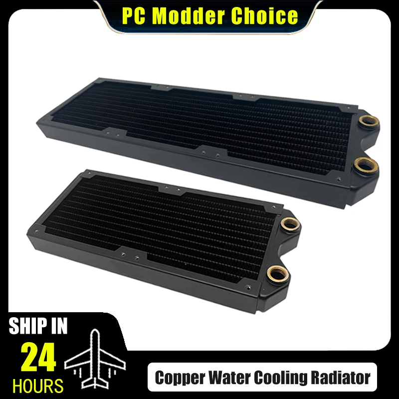 Linha de resfriamento de água de cobre do radiador do refrigerador de água do computador, 240 ou 360 30mm preto fino suporte 120mm caso ventilador