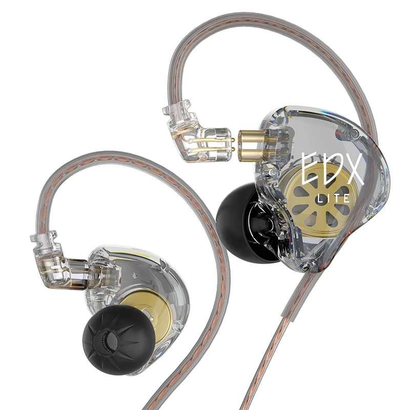 Kz edx lite alta fidelidade em fones de ouvido graves estéreo música monitor palco ao vivo esportes jogos fone edxlite