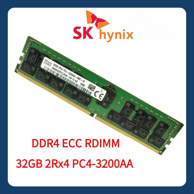 SK hynix 32GB 2Rx4 PC4 3200AA DDR4 3200MHz ECC REG RDIMM 32G Memória de servidor RAM Registrado DIMM X99