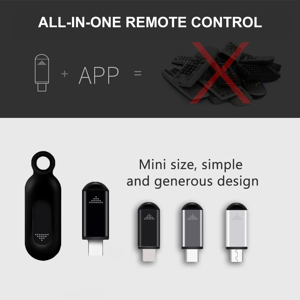 Controle remoto para smartphone, blaster ir tipo c, universal, transmissor infravermelho inteligente, adaptador de controle por aplicativo para tv, ar condicionado
