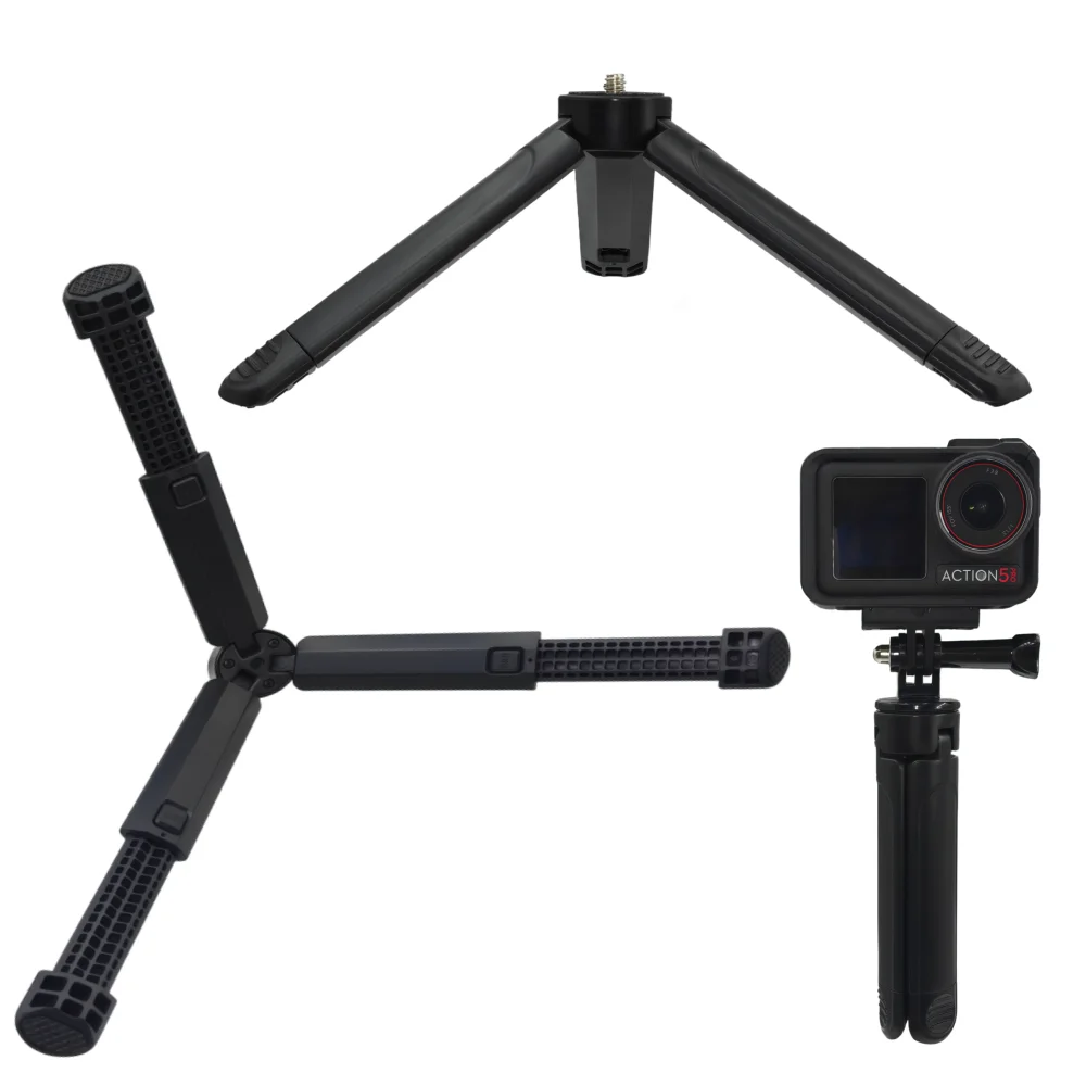 Suporte Extensível para Tripé Mini com Rosca de 1/4 de Polegada para Câmera de Ação, Suporte para Celular e Tripés de Mesa