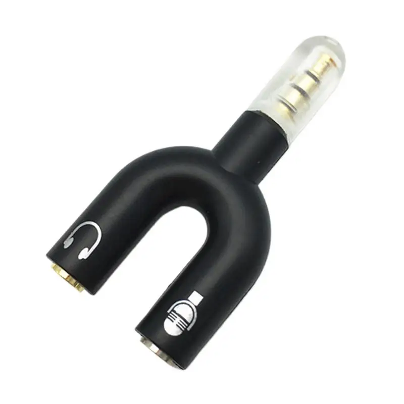3.5mm plugue de fone de ouvido cabos de áudio divisor microfone 2 em 1 tipo u adaptador conector para smartphone mp3 mp4 player compartilhamento