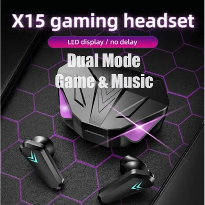 Novo x15 tws fones de ouvido bluetooth sem fio gamer 65ms baixa latência fone gamer fone com microfone handsfree