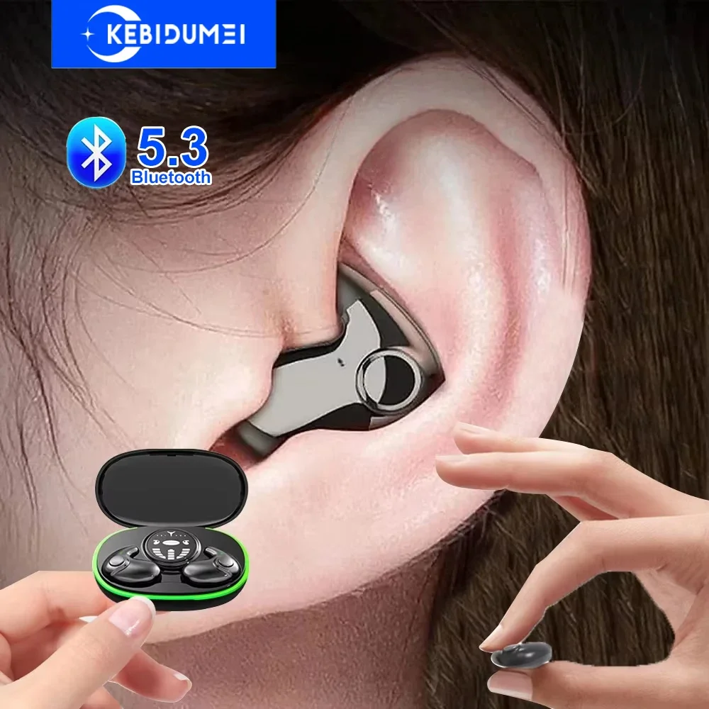 Fones de ouvido invisíveis para dormir, bluetooth 5.3, ipx5, à prova d'água, redução de ruído, controle de toque, sem fio Fones de ouvido invisíveis para dormir, bluetooth 5.3, ipx5, à prova d'água, redução de ruído, controle de toque, sem fio