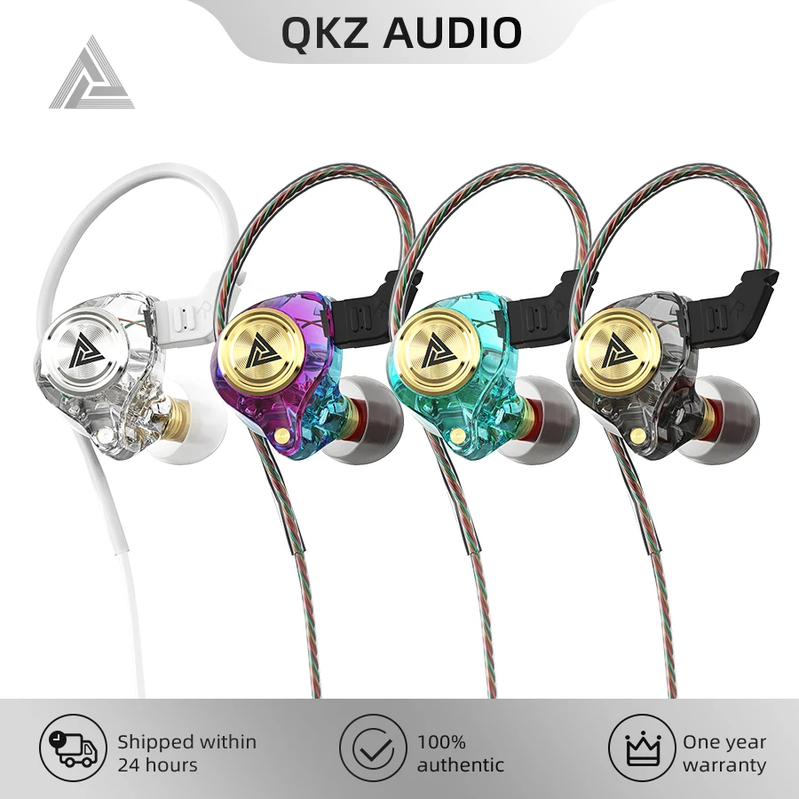 Fones de ouvido com fio qkz ak3 originais, com microfone, redução de ruído, estéreo, gamer, microfone, aparelhos auditivos, escolha de orelhas