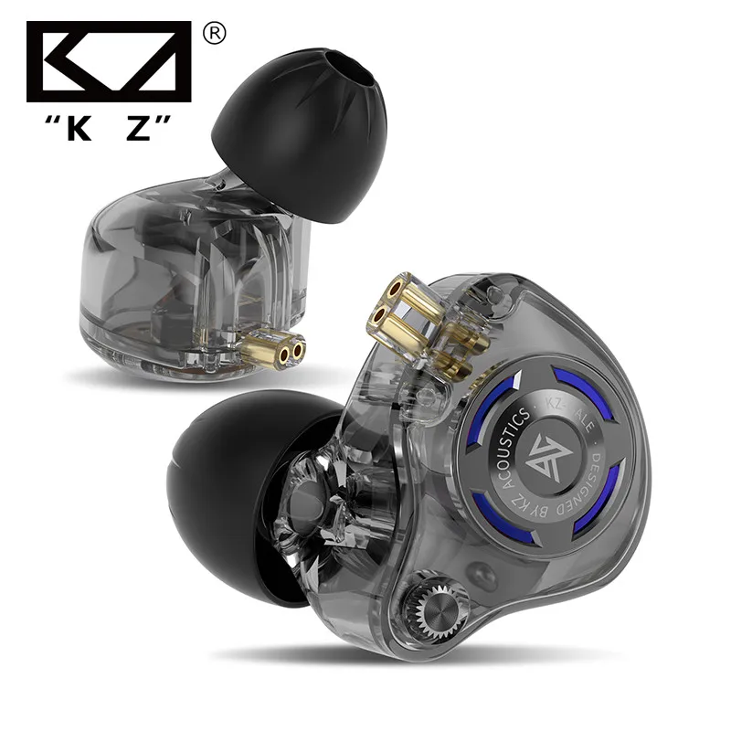 KZ Gale Fones de ouvido intra-auriculares para jogos E-sports Bass Metal para videogame Stage Live Sound Headphones