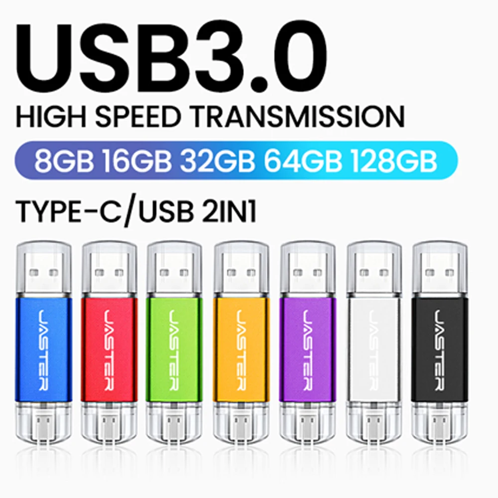 Pen Drives USB 3.0 Tipo-C 128GB 32GB 2 em 1, Pen Drive de Memória 64GB 32GB 16GB, Presente de Casamento, Pen Drive 8GB 4GB, Pen Drive USB, U Disk