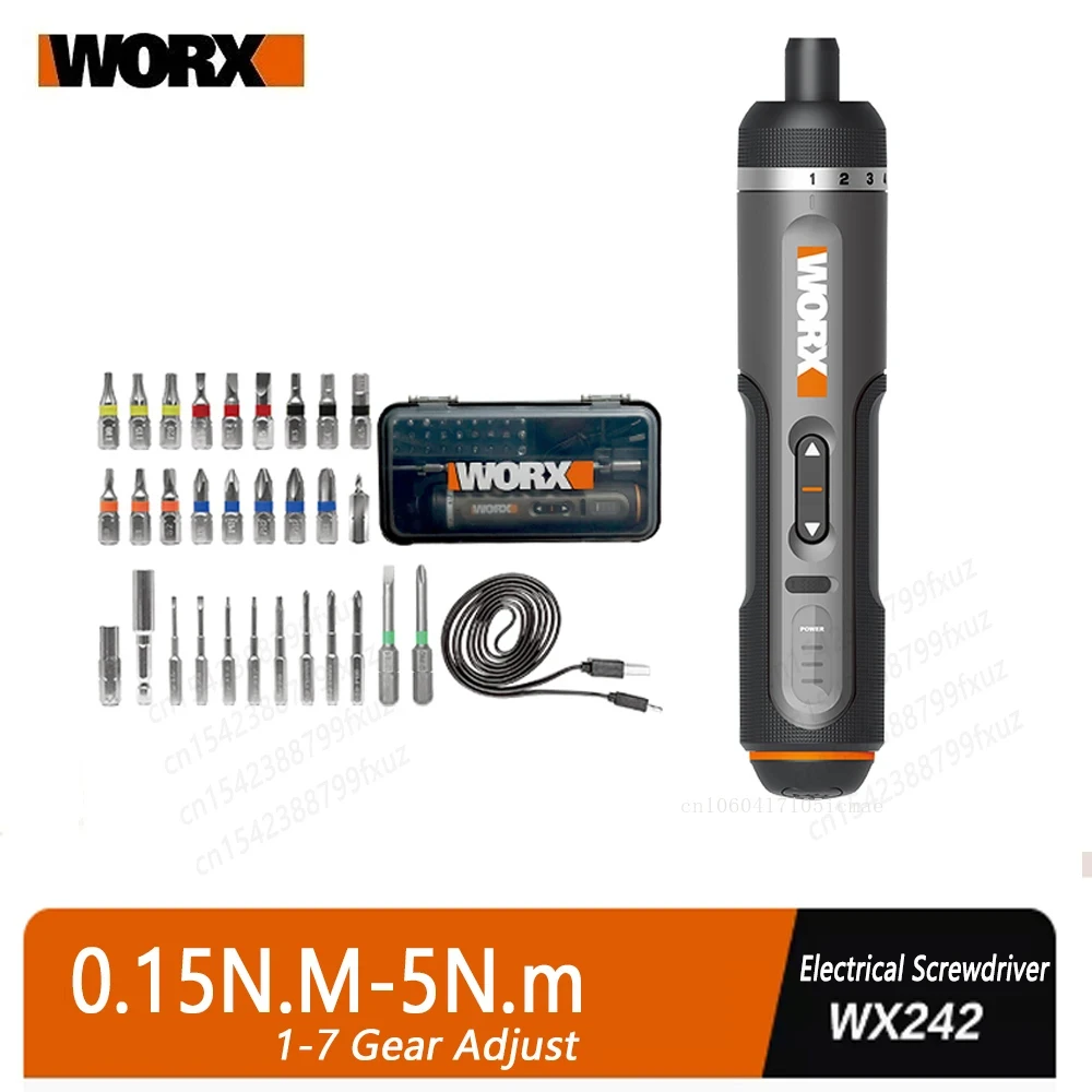 Worx wx242 4v conjunto de chave de fenda elétrica inteligente sem fio chaves de fenda elétricas usb recarregável 30 bits conjunto mini broca ferramenta elétrica