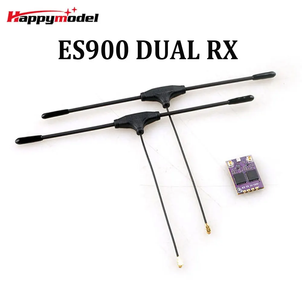 HappyModel ES900 DUAL RX ELRS Receptor de Diversidade 915MHz / 868MHz TCXO Embutido para Avião RC FPV Drones de Longo Alcance Peças DIY HappyModel ES900 DUAL RX ELRS Receptor de Diversidade 915MHz / 868MHz TCXO Embutido para Avião RC FPV Drones de Longo Alcance Peças DIY