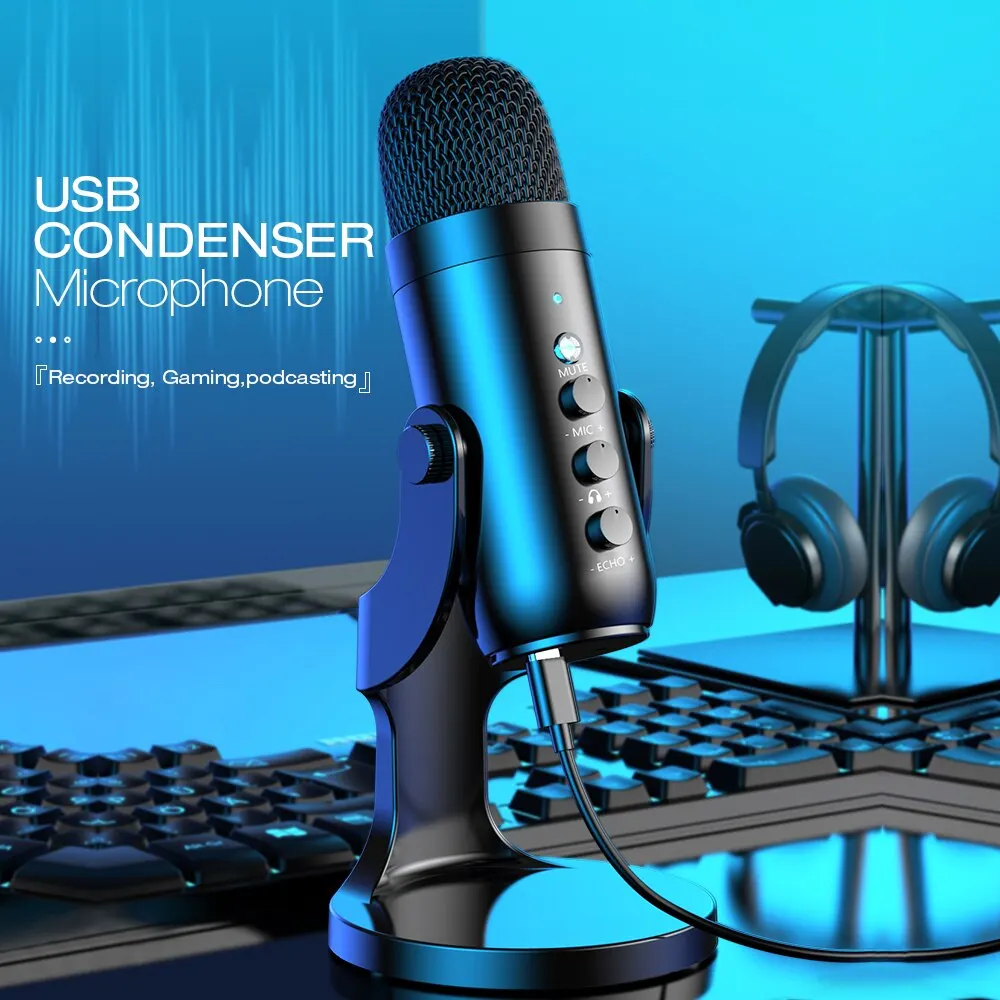 Haomuren microfone usb para pc mac jogos gravação podcast, microfone condensador de computador com adaptador de telefone saída de fone de ouvido Haomuren microfone usb para pc mac jogos gravação podcast, microfone condensador de computador com adaptador de telefone saída de fone de ouvido