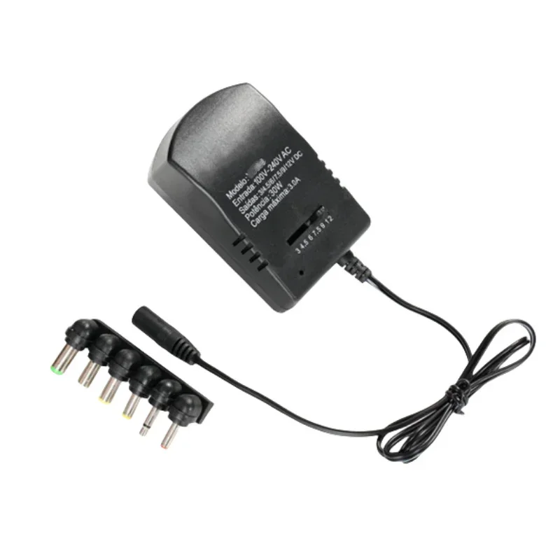 Adaptador Ajustável AC 110V 220V para DC 3V 5V 6V 9V 12V 3A Fonte de Alimentação DC Carregador Transformador de Fonte de Alimentação Comutável Universal
