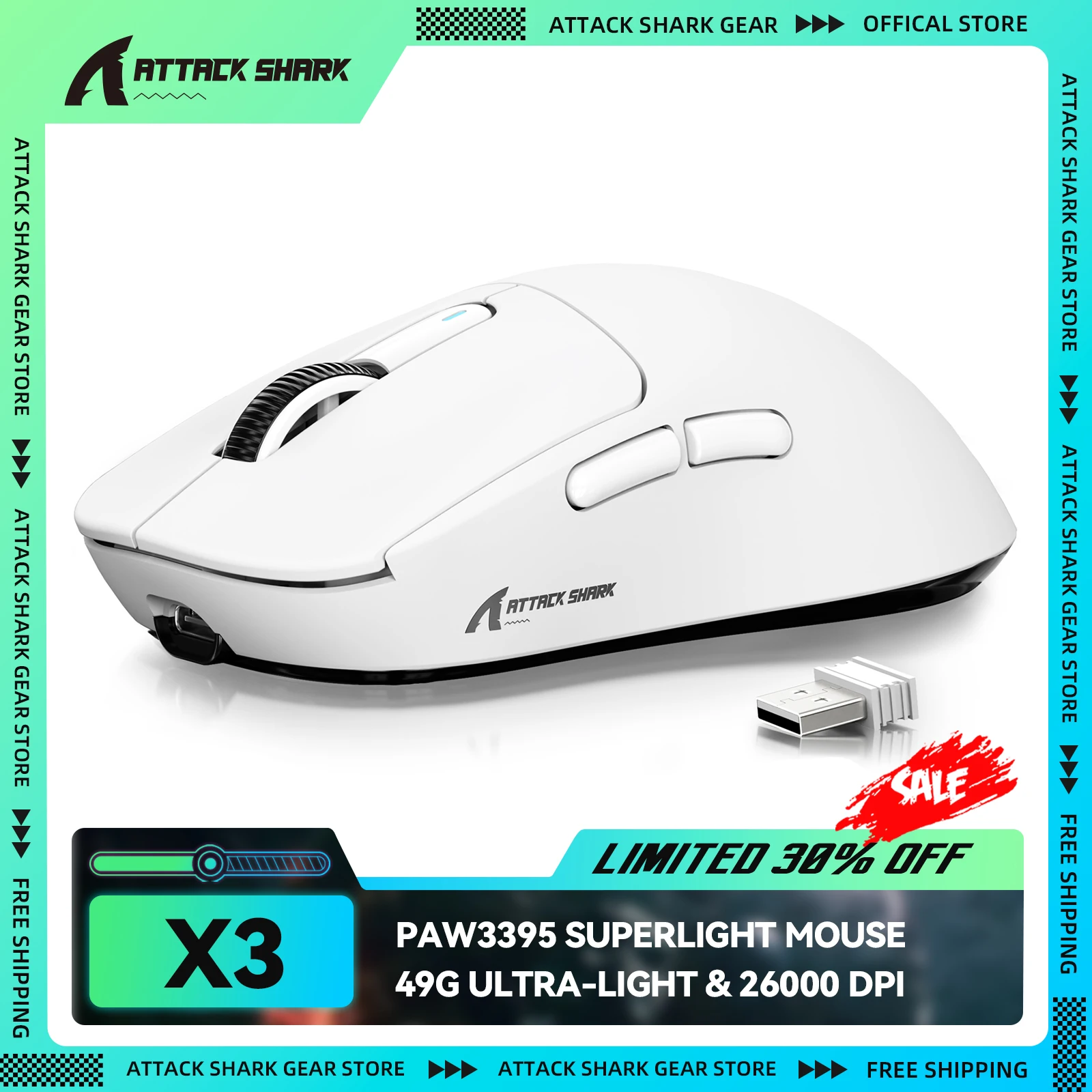 Mouse para Jogos Sem Fio, Sensor PixArt PAW3395, 26K DPI, 49g Ultraleve, Modo Triplo 2.4G/Bluetooth/Com Fio, para PC/MAC Mouse para Jogos Sem Fio, Sensor PixArt PAW3395, 26K DPI, 49g Ultraleve, Modo Triplo 2.4G/Bluetooth/Com Fio, para PC/MAC