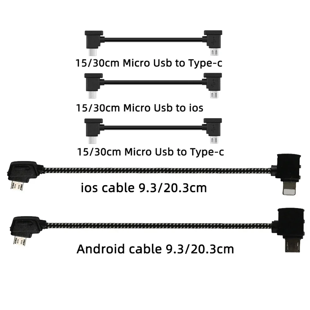 Cabo de dados otg controle remoto para telefone tablet conector usb typec ios estender para dji mini 4k/2/3 pro/se/pro/air/mavic 2/3
