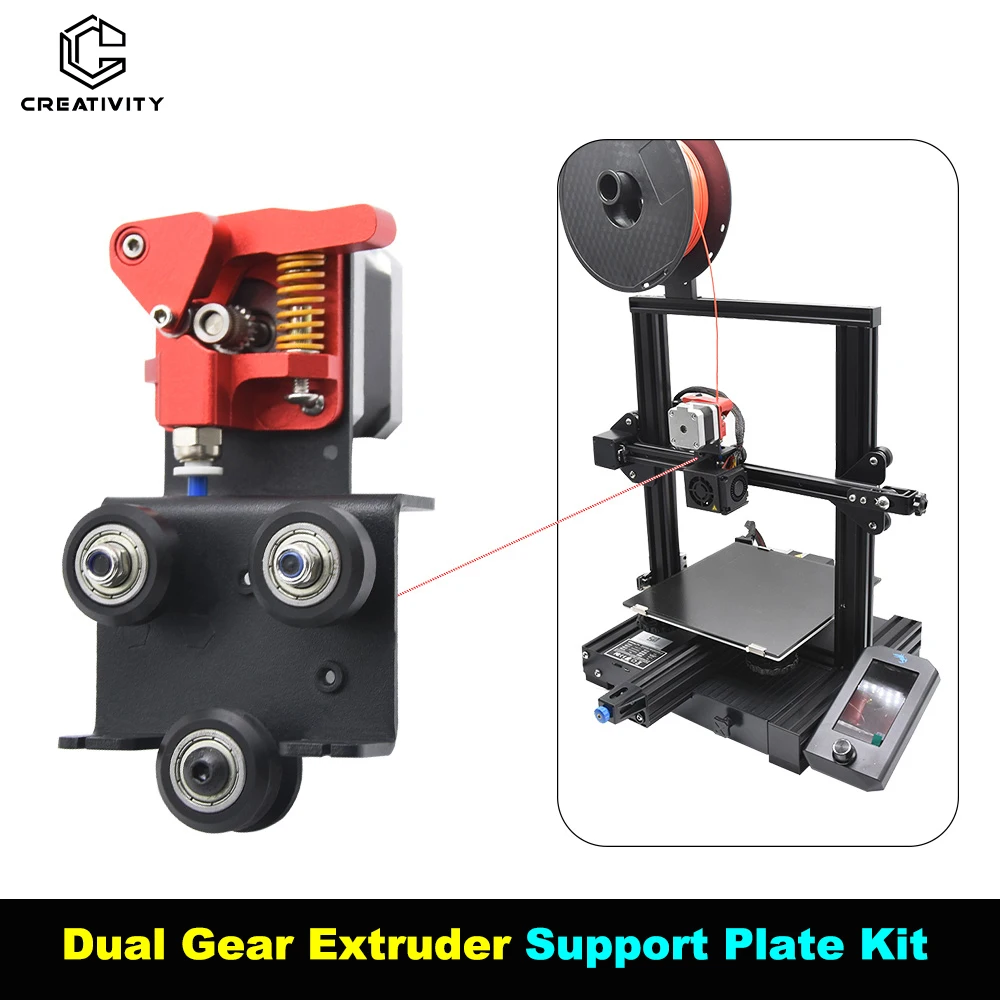 Kit de placa de suporte para extrusora de engrenagem dupla, atualização de acionamento direto para Ender-3 ender 3 pro cr 10, cr 10s adaptador de extrusora peças de impressora 3d Kit de placa de suporte para extrusora de engrenagem dupla, atualização de acionamento direto para Ender-3 ender 3 pro cr 10, cr 10s adaptador de extrusora peças de impressora 3d