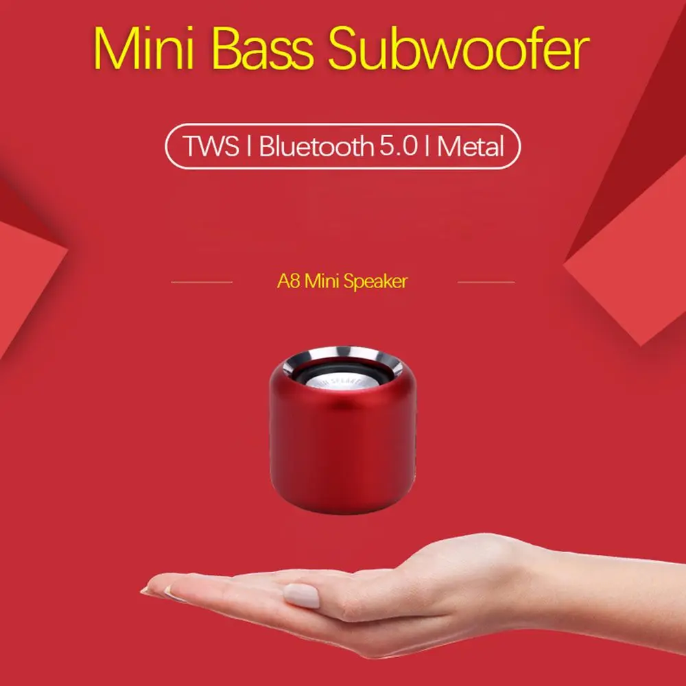Caixa de Som Bluetooth Sem Fio Criativa Hifi Estéreo de Metal com Subwoofer, Reprodutor de Música, Mini Alto-falantes Caixa de Som Bluetooth Sem Fio Criativa Hifi Estéreo de Metal com Subwoofer, Reprodutor de Música, Mini Alto-falantes