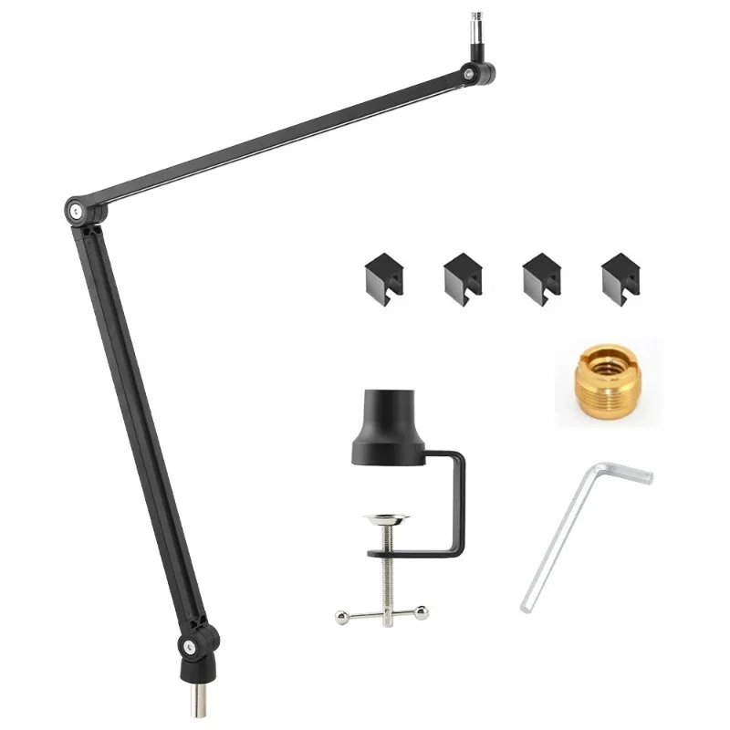 Suporte de microfone metálico ajustável, braço articulado tipo tesoura, para jogos e transmissões, compatível com microfones condensadores USB A8 A6V K688 K669 K658 Suporte de microfone metálico ajustável, braço articulado tipo tesoura, para jogos e transmissões, compatível com microfones condensadores USB A8 A6V K688 K669 K658