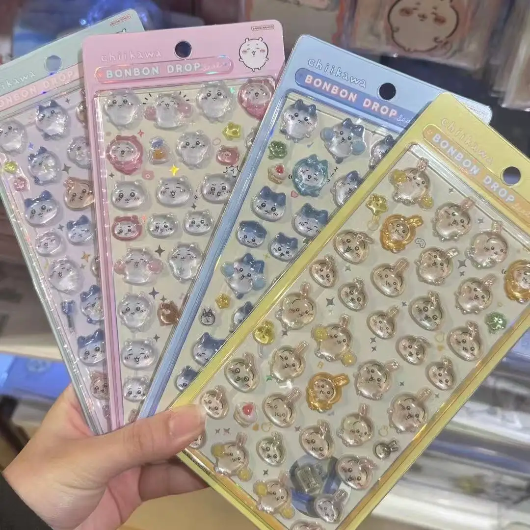 Adesivos de Cristal 3D Fofos 1/4pcs Chiikawa Usagi para Decoração de Capas de Celular, Unhas e DIY, Adesivos Decorativos para Caderno e Laptop, à Prova d'Água