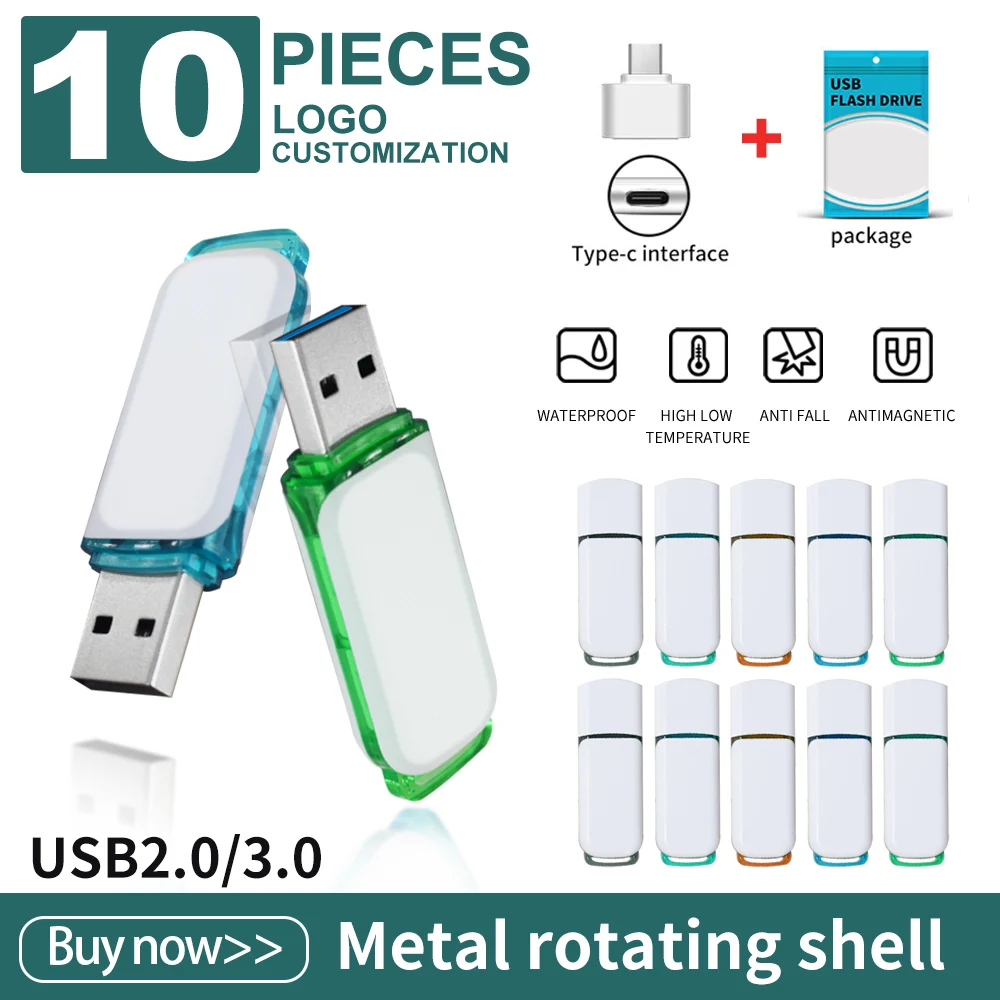 Zsuit 10 pçs/lote 64GB USB Flash Drive 4GB 8G 16GB Pen drive 32GB Flash U disk Pen Drive 3.0/2.0 USB 64GB Memoria Stick Pendrive