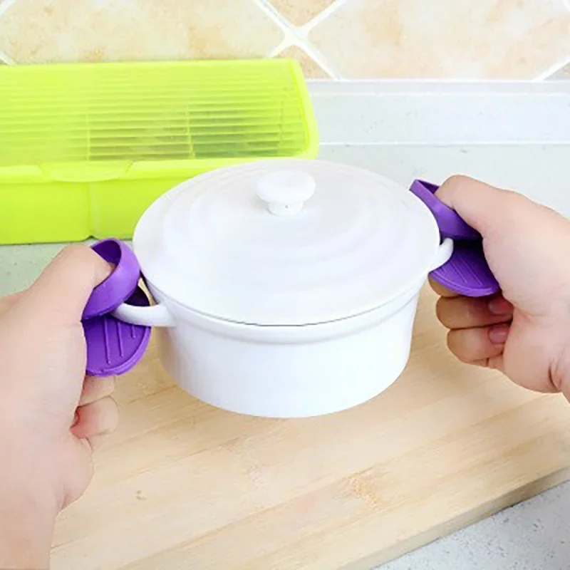 2 pçs silicone isolado dedo cobre forno microondas luvas isoladas resistente de alta temperatura engrossado tapete isolado presente