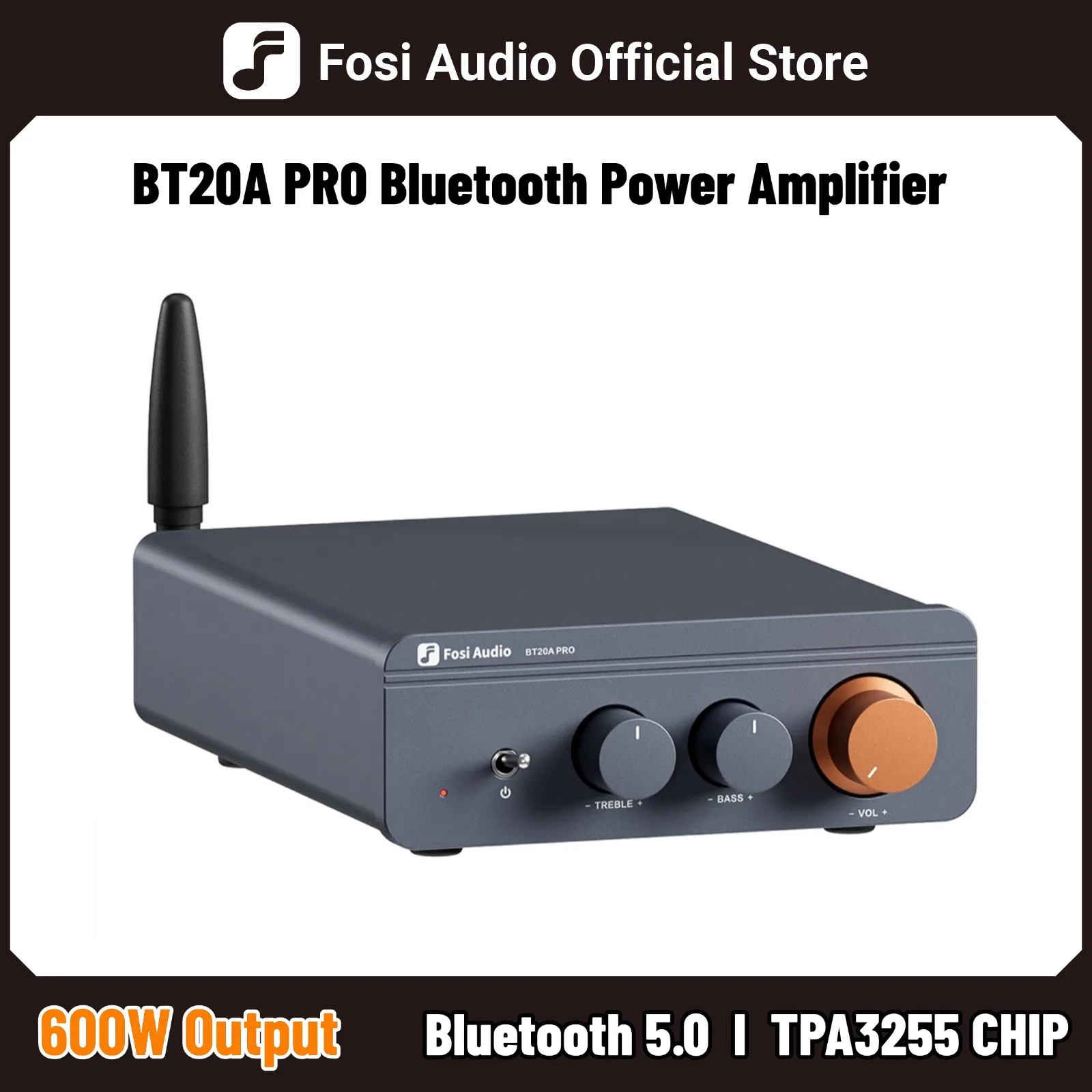 Fosi áudio BT20A PRO tpa3255 amplificador de potência de som bluetooth 300w x2 mini alta fidelidade estéreo classe d amp baixo agudo para home theater