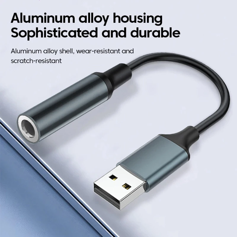 Adaptador USB para Jack de Áudio de 3,5mm em Promoção, Placa de Som Estéreo Externa para Microfone de Headset, Compatível com PC e Laptop