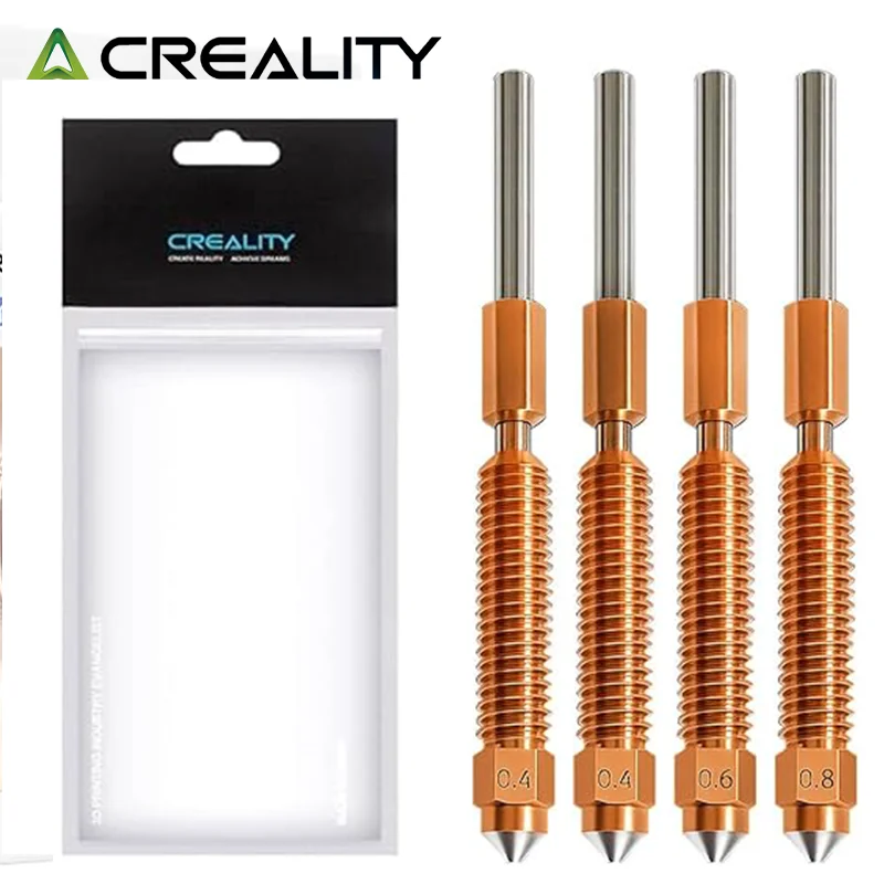 Kit de Bicos de Troca Rápida Creality "Unicorn" K2 Plus 0.2/0.4/0.6/0.8mm para Impressoras 3D K2/K2 Plus/K2 Pro/HI - Bicos Atualizados
