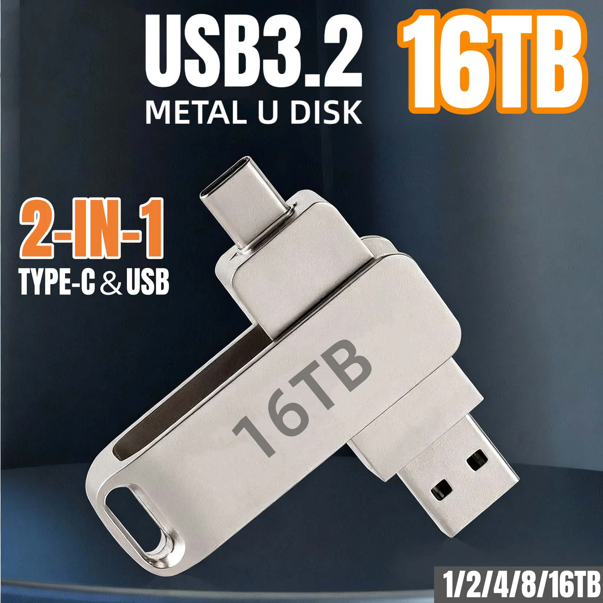 16TB USB3.2 Flash Drives Transferência de Alta Velocidade Metal Pendrive Cartão de Memória Pendrive Flash Disk Memoria Vara À Prova D 'Água NOVO