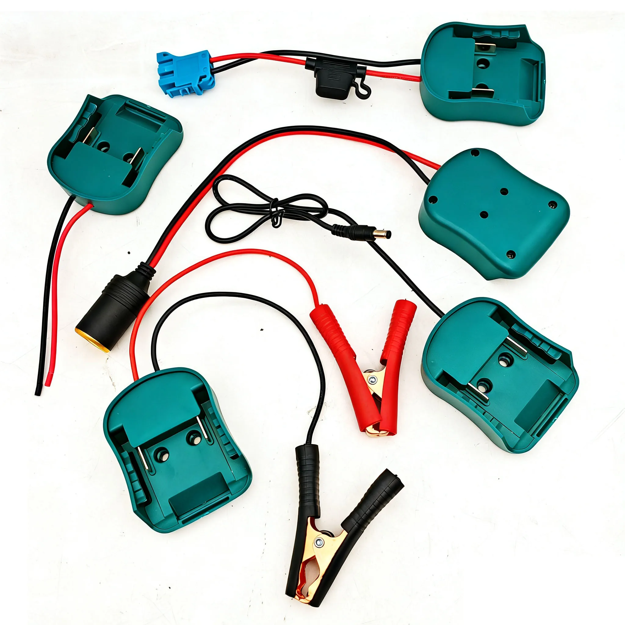 Peças de Ferramentas para Bateria de Íon de Lítio Makita 18V: Suporte de Fonte de Alimentação Externa, Conector DIY, Adaptador, Base de Encaixe, Fio e Acendedor de Cigarros Automotivo DC