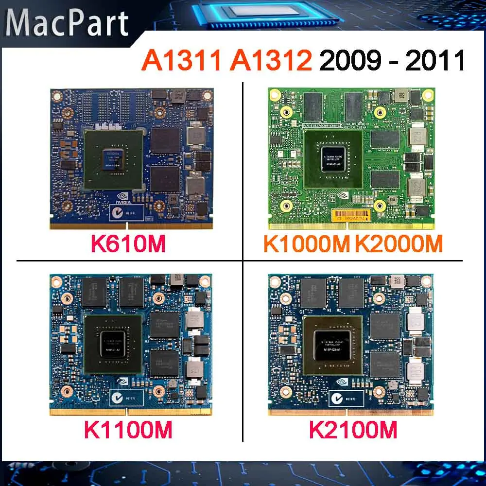 Placa de Vídeo Quadro K610M K1000M K1100M K2000M K2100M K3000M K3100M K4000M K4100M K5000M K5100M para iMac A1311 A1312 2010 2011
